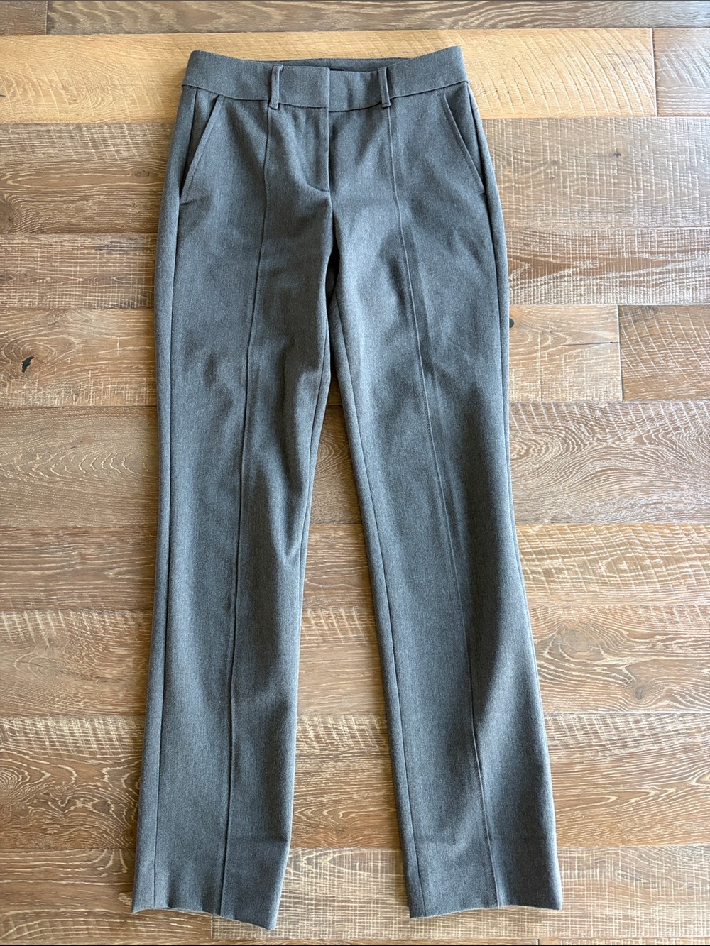 White House Black Market Gray Straight-Leg Dress Pants